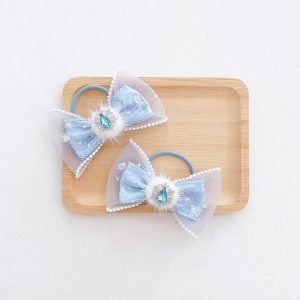 Girl Hair Tie Princess Bow Elsa Pair (GPT9502)